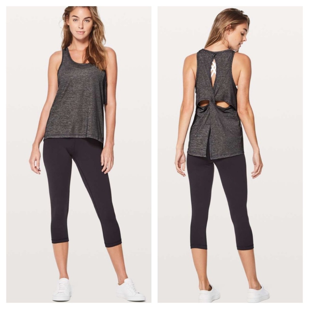 Lululemon hold and let flow grey tank